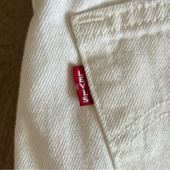 Levi's Premium 501 Big E Tab Cropped Distressed Jeans - High Rise Straight Leg - Picture 10 of 15